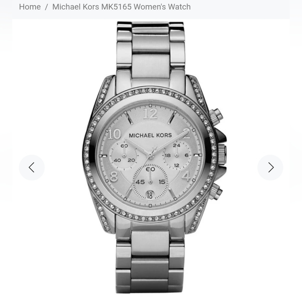 Michael Kors Silver Chronograph Watch MK5165 (AS IS)